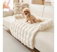 Genérico Luxurious Cozy Dog Couch Bed, Washable Thickened Calming Pet Sofa Mat, Warm Plush Pet Sofa Cover with Soft Bolster Cushion for Large Medium Small Dogs and Cats Furniture Protector