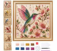 Genérico Luxury Bird Pearl Art DIY Kit,5D Pearl Diamond Painting Kit with Bird and Floral Design,Creative Home Wall Decoration, Gifts for Adults、Beginners and Craft Lovers