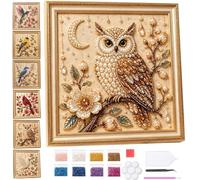 Genérico Luxury Bird Pearl Art DIY Kit,5D Pearl Diamond Painting Kit with Bird and Floral Design,Creative Home Wall Decoration, Gifts for Adults、Beginners and Craft Lovers