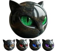 Genérico Luxury Black Cat Stone Sculpture - Cat Statue - Elegant Home DéCor & Gift-Ready Art Piece, Hand-Carved Crystal & Healing Stone, Cute Gemstone Decoration Gift For Cat Lovers (Green)
