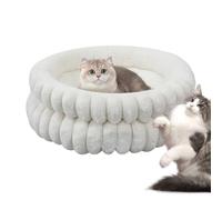 Genérico Luxury Donut Dog Bed - Cushion de Mascotas calmante de Lujo, para Dormir, Perrera de Piel sintética Suave | Cómodo Tumbona de Cachorros, Ropa de Cama Lavable Elegante para Perros