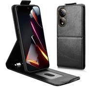 Genérico Luxury Phone Cover for ZTE Nubia Neo2 5G Vertical Flip Leather Case Premium Wallet Retro Cover(Negro)