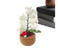 Genérico Luz Artificial de Flores de Ganchillo,Decorativa Maceta con Flor Artificial que y Es,Iluminación Nocturna De Ambiente De Ganchillo - Para Mujeres, Mamá, Hija, Novia y
