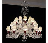 Genérico Luz colgante, Lámpara de araña cristal for sala estar, Villa lujo, vestíbulo Hotel, plomo que contiene tubo curvo, luz colgante tela(36lights D130 H170cm)