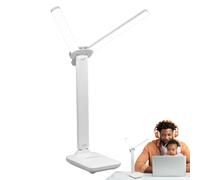 Genérico Luz de escritorio plegable, lámpara de lectura de mesa | Luz de noche inalámbrica - Fuente de luz doble, 3 modos de iluminación, luz de noche recargable para estudiar, trabajar,