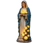 Genérico Luz De Jardín Virgen María - Luz De Escultura De Resina - Escultura Exterior Madre Bendita | para Al Aire Libre Patio Trasero Césped Patio Porche Tarima Paisaje Interior Día De La Madre