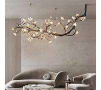 Genérico Luz de lujo cerámica, rama cobre, sala estar, luz techo, Hotel, restaurante, departamento ventas, escalera,Luz colgante(Tricolor light,L150xW60xH60CM)