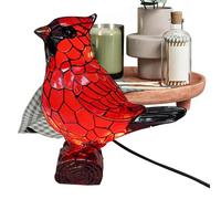 Genérico Luz De Pájaro Luz | Accesorios De Hogar Pájaro Rojo En Resina,Lámpara De Noche | Para Casa Sala Dormitorio Baño Esquina Lectura Dormitorio Hotel Apartamento Vacaciones