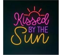 Genérico luz decorativa Letrero de neón Besado por el para sol, lámpara, letrero bienvenida verano, decoración ambiente playero, 51 cm
