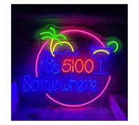 Genérico luz decorativa Letreros de neón Decoración Letrero de neón Son las 5:00 en algún lugar(B)