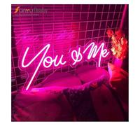 Genérico luz decorativa Letreros de neón para ti, para mí y para El mundo es tuyo Luces Letrero LED Habitación para Fiesta Bar Lámparas navideñas(Rosado,B)