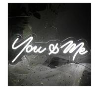 Genérico luz decorativa Letreros de neón para ti, para mí y para El mundo es tuyo Luces Letrero LED Habitación para Fiesta Bar Lámparas navideñas(Blanco,B)