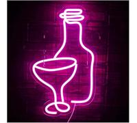 Genérico luz decorativa Para lámpara de neón palabra prestada Copa de vino para luces de neón LED para pared