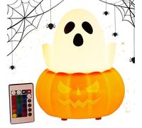 Genérico Luz Fantasma,Lámpara Nocturna Silicone Fantasmita Calabaza | Iluminación Decorativa Colorida Espeluznante para Escritorio Cocina Chimenea Dormitorio Infantil Hogar Granja