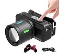 Generico Luz frontal para frente | Banda frontal | Lámpara con forma de cámara con 3 modos para camping, nocturna, senderismo, mochila de hombro