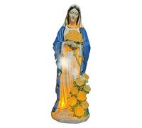 Genérico Luz Jardín Virgen María,Figura Solar De Resina con Luz para El Jardín - Estatua de la Bendita Virgen María de Exterior - para Patio Porche Interior Repisa Escritorio