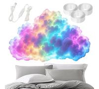Genérico Luz LED 3D Thundercloud - Fibra de algodón electrónica | Kit de iluminación 3D de gran flash | Lámpara de pared creativa Thundercloud para fiestas de dormitorio de oficina en casa
