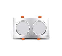 Genérico Luz LED empotrable de techo con rejilla cuadrada de doble cabezal for centro comercial, pasillo, accesorio de iluminación empotrada(Silver(18W),Warm light)