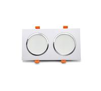 Genérico Luz LED empotrable de techo con rejilla cuadrada de doble cabezal for centro comercial, pasillo, accesorio de iluminación empotrada(White(3W),White light)