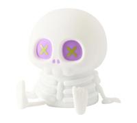 Genérico Luz Nocturna De Calavera: Atmósfera Con Control Táctil, Linda Iluminación En Forma De Esqueleto, 1200 MAh Recargable + Cable USB C, Lámpara De Noche De Material De Silicona Para Halloween Y