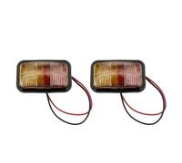 Genérico Luz Señal Giro Luces LED posición lateral 12-24V luz trasera advertencia cuadrada luces liquidación camión remolque color rojo amarillo Indicador Intermitente Lateral(2 pcs)