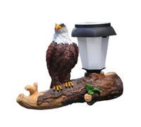 Genérico Luz solar de jardín Eagle - Estatua decorativa para exteriores, águila realista con energía solar, duradero | Iluminación de, césped, patio, jardín, escultura automática, decoración de