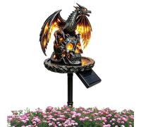 Genérico Luz Solar Dragón Lámpara Estaca Halloween Estatua Impermeable