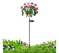 Generico Luz solar para exterior, lámpara floral LED impermeable con forma de lámpara para patio, terraza, balcón, césped, camino, patio