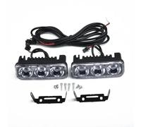 Genérico Luz trasera Lámpara trasera 2 uds coche 3 para luces de trabajo súper blancas alta potencia 6000K ~ 7000K DRL circulación diurna faros antiniebla universales accesorios para