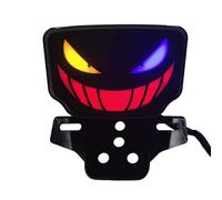 Genérico Luz Trasera Para Moto Cross, Intermitente de Motocicleta 12V, Piloto Trasero con Cara de Sonrisa Espeluznante, Para Modificación Viaje Largo Exterior Baja Visibilidad Carretera Accidental