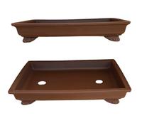 Genérico Maceta Bonsai Ceramica Rectangular 30.5x22x5.3 cm | Macetero Grande Hecho en Japón | Maceta para Bonsai con Agujero de Drenaje | Tiesto de Cerámica | Árbol no Incluido (Pequeño)