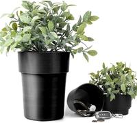 Genérico Maceta con Compartimento Oculto y Caja Fuerte, Llaves Secretas, Caja Fuerte Secreta Caja Fuerte camufladas(Negro*1)