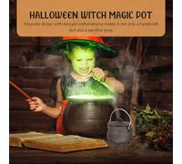 Genérico Maceta De De Halloween - Maceta Mágica De Plumas Naturales De PP De 23 Cm con Pentagrama | Accesorios Rituales De Olla Mágica Ardiente para Altar | Caldero De Lunar Trifásico, Decoración G