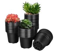Genérico Macetas de vivero para Plantas, 100 Piezas Contenedores Redondos Negros, Tiestos Invernadero Transpirables Control Raíces, para Vivero Plantas Germinación Zanahoria Pepino Flores Y Terraza