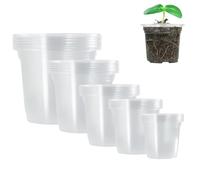 Genérico Macetas De Vivero Transparentes con Drenaje | Macetero Transparente Reforzado con Orificios De Drenaje,Macetas A Granel - para Interior Exterior, Flores, Hidroponía, Orquídeas,