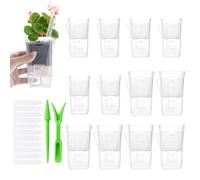 Genérico Macetas para Viveros De Plantas - Juego De Contenedores De Riego Automático,Vasos Hidropónicos Transparentes, Maceteros De 12 Piezas con De Nivel De Agua | Kit De Jardinería Interior