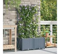 Genérico Macetero de Jardín 2 pcs Gris Claro Acero,Casa y jardín,Jardín,Jardinería,Maceteros y jardineras-42002897