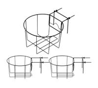 Genérico Macetero para Barandilla - 3 Colgadores Ajustables - Portamacetas de barandilla de balcón para postes de 7,6 a 14 cm | para Jardín, Porche, Patio, Terraza, Interior y