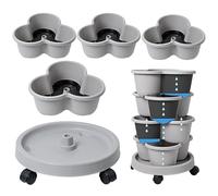 Genérico Macetero Vertical | 4 Niveles de Macetas Apilables para Jardín - Macetero Vertical para Fresas | para Flores Verduras Interior Exterior Balcón Patio Porche Patio Trasero