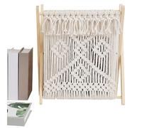 Genérico Macrame Book Rack | 37x42x17cm Bohemian Small Storage Rackss - Elegant Bohemian Design Newspapers Storage Basket, Good Present Multi-Functional Standing Rack For Newspapers