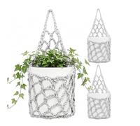 Genérico Macrame Plant Hanger - 3 Pieces Breathable Woven Storage Basket, Boho Cotton Rope Small Macrame Plant Hangers | Decorative Hanging Organizer For Living Room, Balcony, Kitchen, Hallway, Fence
