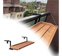 Genérico Madera Maciza Mesa Colgante Balcon Mesa para Barandilla/Escritorio Colgante para para Estantes De Plantas, Suspendido De Madera Resistente A La Intemperie, Soporte para(L 59in/150cm)