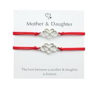 Genérico Madre e Hija Tarjeta Pulsera Corazón Cera Hilo Trenzado Pulsera Parejas Ajustable Joyería Parent Niño Ajustable Regalo Día de la Madre Chapado Elección Anillos