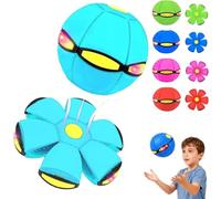 Genérico Magic Ball - Children's Bouncing Balls, Dual Form Time Delay Transformation Bouncy Ball with 6 Lights, Magic Flying Saucer, Parent-Child Interaction Toy (Light Blue,No Light)