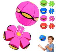 Genérico Magic Ball - Children's Bouncing Balls, Dual Form Time Delay Transformation Bouncy Ball with 6 Lights, Magic Flying Saucer, Parent-Child Interaction Toy (Pink,No Light)