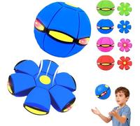 Genérico Magic Ball - Children's Bouncing Balls, Dual Form Time Delay Transformation Bouncy Ball with 6 Lights, Magic Flying Saucer, Parent-Child Interaction Toy (Blue,with Light)