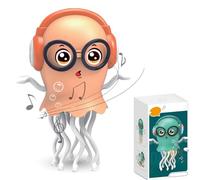 Genérico Magic Dancing Octopus Toy, Dancing Squid Toy, Crawling Dancing Automatic Obstacle Sensor, Funny Squid For Office Desk Decor, with Led Light and Music (Orange)