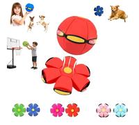 Genérico Magic Meta Ball Bouncing Ball, Children's Bouncing Balls Magic Meta Balls, Parent-Child Interaction, Dual Form Freely Switchable, with 6 Light, Suitable for Indoor & Outdoor Use (Red)