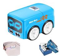 Genérico Magic Mini RC Bus - Magic Interactive Smart Minibus, Intelligent Remote Control Gesture Sensing Cartoon Car Vehicle, with Auto-Avoidance & LED Expression Lights, Easy to Control (Blue)