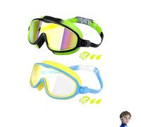 Genérico Magic Puffy Goggles,Kiggles Safe and Smart Swim Goggles for Kids,HD Waterproof and Anti-Fog U (Green + Blue)